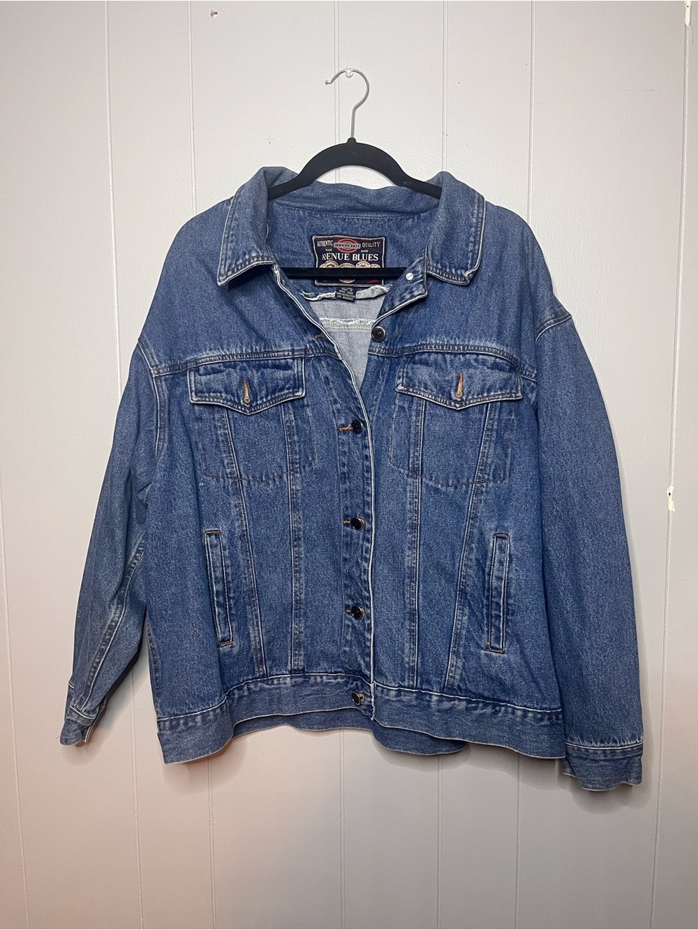 Avenue Medium Blue Classic Denim Jacket